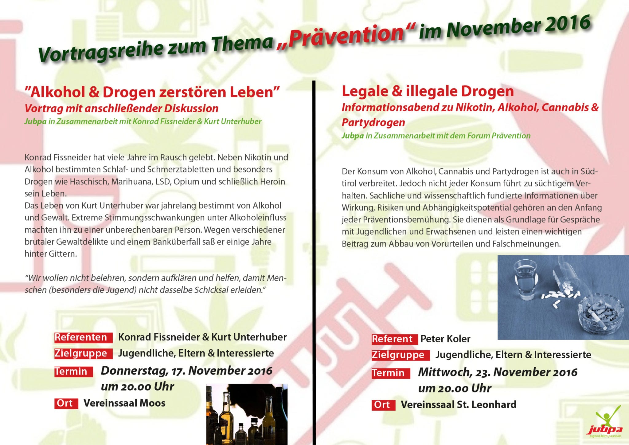 Flyer - Vortragsreihe -Prävention-